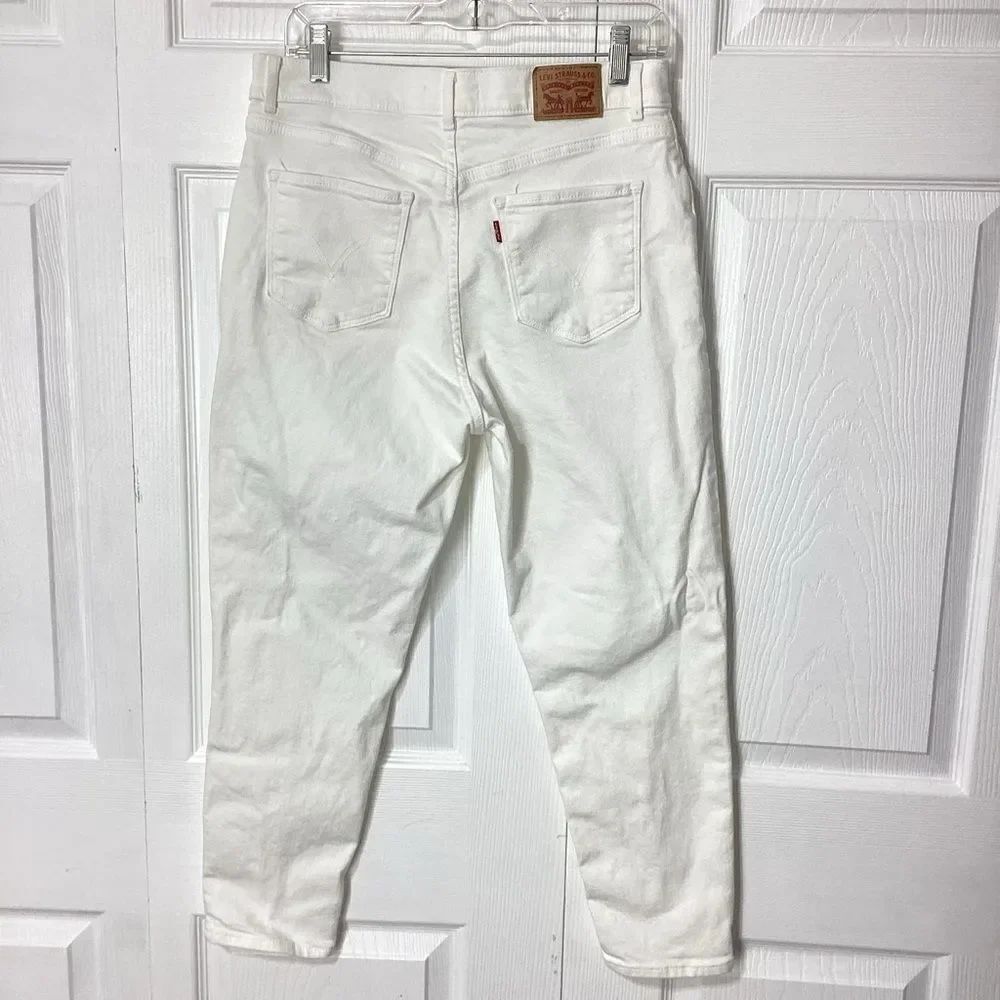 Levi's Women's White Classic Crop High-Rise Jeans Size 31